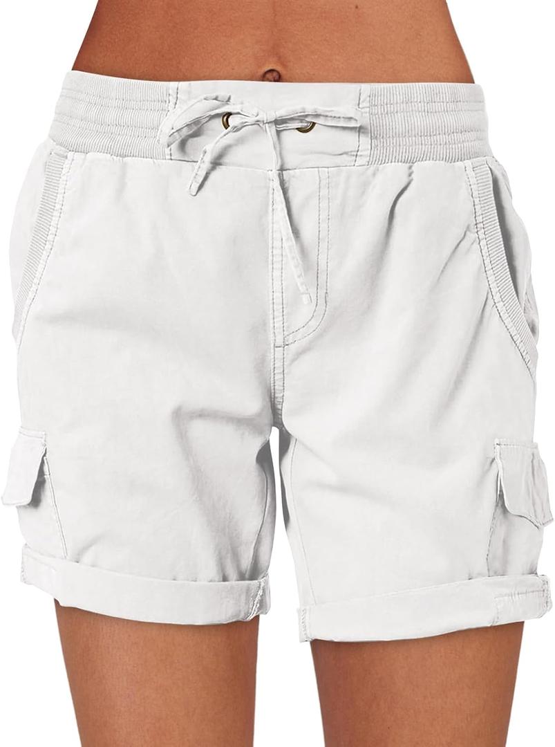 2 x ANRABESS Women Cargo Shorts Summer High Waist Hiking Shorts