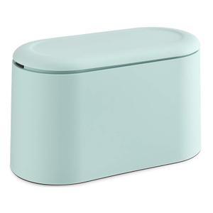 SUBEKYU 0.4 Gal Mini Countertop Trash Can with Lid for Desktop, Small Garbage Can for Office, Tiny Wastebasket, Plastic, Light Green