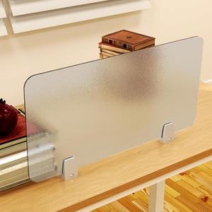 4 Pcs Desk Divider Privacy Panel 23.6 x 15.8 Inch Counter Desk Acrylic Panel Holder Free Standing Privacy Shield Work Station Desk Divider Partition for Offices Schools Call Centers (Frosting)