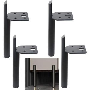 10 Inch Furniture Legs Black Coffee Table Feet, Mid-Century Metal Furniture Leg for Sofa Cabinet Ottoman, Set of 4 Side Mounted Style Home DIY Replacement Feet