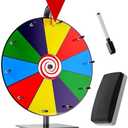 T-SIGN 12 Inch Heavy Duty Spinning Prize - 10 Slots Color Tabletop Roulette Spinner Wheel of Fortune - Spin The Wheel with Dry Erase Marker and Eraser Win The Fortune Spin Game for Trade Show