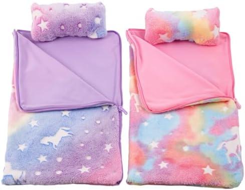 BABESIDE 2 Pcs Reborn Baby Doll Bedding Set for 12-17 Inch Dolls, Cute Animal & Star Pattern Doll Blanket and Pillow Set, Soft Bedding for Pretend Play and Dollhouse Accessories