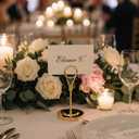 BARsics 12pcs Gold Premium Table Place Card Holders with Weighted Base Stand and Clip