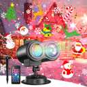 4-Large Pattern Halloween Christmas Projector Lights Outdoor, 29 Effects Holiday Projector Light Outdoor 2 in 1 with Remote, Christmas Decorations Lighting for Outside Home Party House Decor