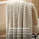 Bedsure Twin Blanket for Bed - 350GSM Fluffy Plush Bubble Blanket for College Dorm for Home Room Decor, GentleSoft Cute Fleece Soft Cozy Gifts for Women Girls, Beige, 60x80 Inches