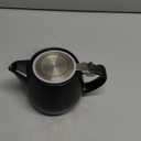 Tealyra - Pluto Porcelain Small Teapot Black - 18.2-ounce (1-2 cups) - Matte Finish - Stainless Steel Lid and Extra-Fine Infuser To Brew Loose Leaf Tea - 540ml