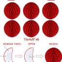 Red Birthday Decorations Kit - 16-Piece Set with Pre-Strung Happy Birthday Banner, Honeycomb Balls, Garland & Swirls | Red Theme Party Supplies for Women Girls Kids, Teens Adults