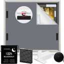 100% Blackout Window Cover Magnetic Blackout Curtains,Portable Black Out Shades No Drill Cuttable Blackout Blinds for Bedroom, RV, Nursery, Media Room,Dorm,Grey (57" W x 79" H)