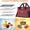 Lifewit Large Lunch Bag, Insulated Lunch Box, Soft Cooler Cooling Tote for Adult Men Women, Burgundy 40-Can (24L)
