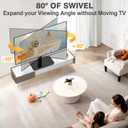 TVON Universal TV Stand Base, Swivel Table Top TV Stand for 20-43 inch TVs/Monitors with 4 Level Height Adjustment and Tempered Glass Base, Holds up to 88 Lbs, VESA 200x200mm