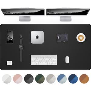 Large Desk Mat 55"x24" - Premium Non-Slip Desk Pad, Waterproof and Scratch-Resistant Office Desk Protector, Large Desk pad Workspace Mat for Home and Office(Black)