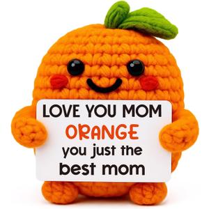 Crochet Orange Gift for Mom, Gifts for Mom, Mom Birthday Gifts, Mothers Day Gifts, Cute Keepsake Decor, I Love You Mom Gift from Daughter Son Husband
