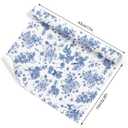 FYSUIMU Spring Blue and White Floral Wrapping Paper -Mini Roll- 17 Inch x 32.8Ft Chinoiserie Flower Gift Wrap Paper Decorative Art Sheet for Wedding Birthday DIY Craft
