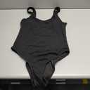 Limeeke Women One Piece Swimsuit Solid Ribbed Monokini Swimwear Scoop Neck Low Back Bathing Suit (Large, Black)