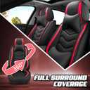 ADERN Car Seat Covers for Chevrolet Camaro 2000-2026, Premium Nappa Leather Car Seat Cover, Stylish Sport Seat Covers Automobile Seat Cover Sets.(Luxury 5 Seats/Black Red)