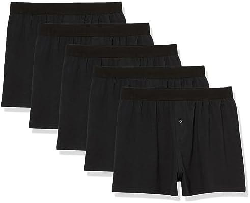 Amazon Essentials Cotton Jersey Boxers - Men's Underwear, Pack of 5, Size Medium