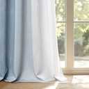 MIULEE Ombre 100% Blackout Curtains, Chambray Blue and Greyish White Room Darkening Thermal Insulated 84 Inches Long Drapes for Bedroom & Living Room Grommet Window Treatments Modern 52Wx84L, Set of 2