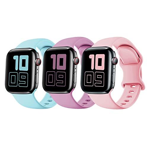 Silicone Strap Compatible with Kids Apple Watch Band 38mm 40mm 41mm 42mm 44mm 45mm 46mm, Soft Sport Replacement Bands for iWatch Series 11 10 9 8 7 6 5 4 3 2 1 SE3 SE2 SE Girls Boys Small Wrists