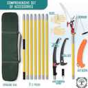 Pole Saws for Tree Trimming, 7.3-27 ft Extendable Tree Trimmers Long Handle Pruner, Sharp Steel Blade and Scissors High Branches Trimming, Tree Pruner, Tree Saw (7.3-27 ft with Scissors)
