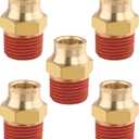 5PCS Air Brake Quick Push to Connect Fittings, 3/8" Tube OD x 3/8" NPT Thread Air Compression Straight Union Fittings for Nylon Hose with DOT Approved for Truck Trailers
