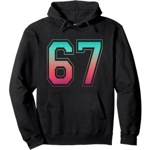 67 Meme Funny Six Seven Gen Alpha Trending 6 7 Pullover Hoodie L