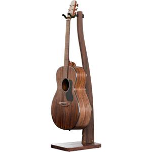 Guitar Stand, Acoustic Guitar Stand Floor, Premium Solid Wood Guitar Stand, Single Guitar Holder Stand for Acoustic Guitar, Electric Guitar, Bass Guitar, Semi Curved Hanging Guitar Stands for Studio, Living Room, American Black Walnut