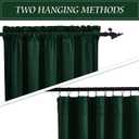 RYB HOME Green Velvet Curtains & Drapes - Half Blackout Thermal Insulating Soft Window Curtains for Bedroom Living Room Dining Sliding Glass Door, Hunter Green, 52" Width x 84" Length, 1 Pair
