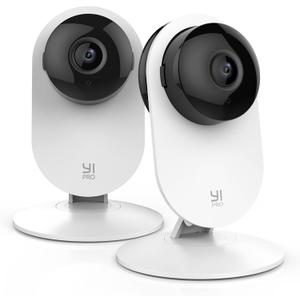YI Pro 2K Home Security Camera, 2.4Ghz Wired Indoor Camera with Person, Vehicle, Animal Smart Detection, Phone App, Compatible with Alexa and Google Assistant 2Packs
