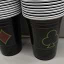 100 Pack Casino Party Cups 16 oz Poker Theme Disposable Plastic Cups for Hot Cold Drinks Game Themed Birthday Party(Casino)