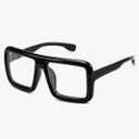 FEISEDY Square Oversized Blue Light Glasses Thick Fake Eyewear Frame for Women Men Nerd Glasses Costume Accessories B0241