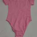 OQQ Women's 2 Piece Bodysuits Sexy Ribbed One Piece Square Neck 1 Short Sleeve 1 Long Sleeve Bodysuits Candypink White S