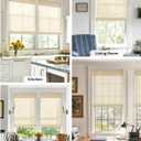 LazBlinds No Drill Cordless Bamboo Roman Shades, Light Filtering Blinds for Indoor Windows, Roll Up Bamboo Blinds for Home, 34.5" W x 48" H, Star-Beige