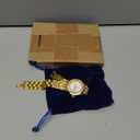 JewelryWe Women Watches Gold Tone Alloy Rhinestone Quartz Watch Stylish Bling Dress Watch Wristwatches for Valentine's Day