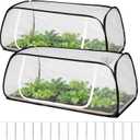 2Pack 45''x22''x18'' Pop Up Raised Garden Bed Cover -Instant Plant Protection Against Bird, Pests & Squirrel，Plant Net Cover for Raised Bed with Zipper Door for Protecting Vegetable Row