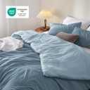 Bedsure King Comforter Set, Mineral Blue Soft Prewashed Bedding for All Seasons, 3 Pieces GentleSoft Bed Set, 1 Lightweight Comforter (104"x90") and 2 Pillowcases (20"x36")