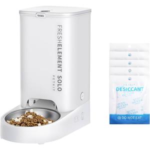 PETKIT Fresh Element Solo Automatic Cat Dog Feeder with 5 Packs Replaced Desiccant, Smart Pet Feeder for Cats and Dogs Food Dispenser,Wi-Fi/Bluetooth Connected, App Control