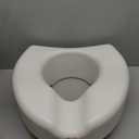Medline 5" Raised Toilet Seat with Lock, No Arms, White, 400 lb Capacity - Easy Installation - Elderly & Disabled Bathroom Aid