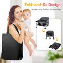 Hook On High Chair for Babies 6-36 Months | Secure & Portable Foldable Travel High Chair | Clip On Baby Feeding Seat with Non-Slip Aluminum Clamp, Detachable Washable Cover & Carry Bag (Grey)