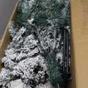 6 ft. Pre-Lit LED Flocked Snow Hinged Pine Artificial Christmas Tree with 250 White Lights