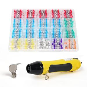 400PCS Solder Seal Wire Connectors with Heat Gun, Solder Stick Wire Connectors Solderstick Waterproof Wire Electrical Connector Kit for Marine (26-6 Gauge)