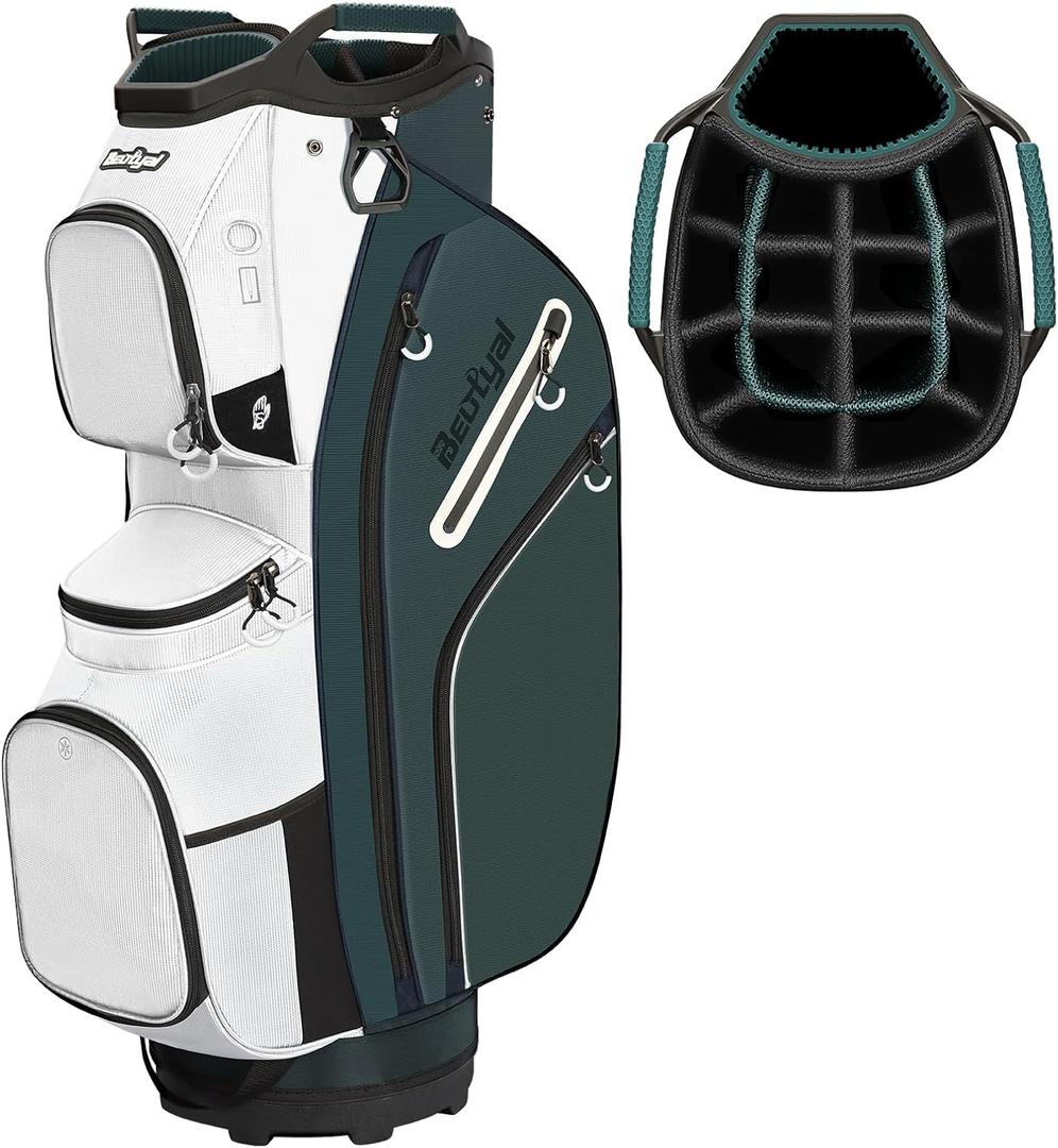 15 Way Golf Cart Bag with Organizer Top, Golf Club Cart Bag for Men