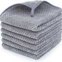 Washcloth Set for Bathroom - Quick Drying - Ultra Soft Microfiber Absorbent Towel for Bath Fitness, Gym, Shower, Hotel, and Spa - 13x13 Inch | Set of 6, Grey
