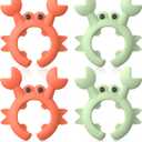 Silicone Spoon Rest  August Crab Shaped Spatula Rack  Heat Resistant Spatula Holder, Cooking Pot Clip Spoon Holder Kitchen Gadget 4Pcs