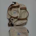 Travel Duffel Bag with Shoes Compartment, Carry on Overnight Weekender Bags for Women, For Spirit Airlines 18x14x8 Personal Item Bag (Large, Beige & Brown)