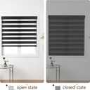 Cordless Zebra Blinds for Windows, 28" W x 72" H, Black | Light Filtering Roller Window Shades, Dual Layers Zebra Shades, Cordless Safety Design, Free-Stop Pull Down, Modern Style