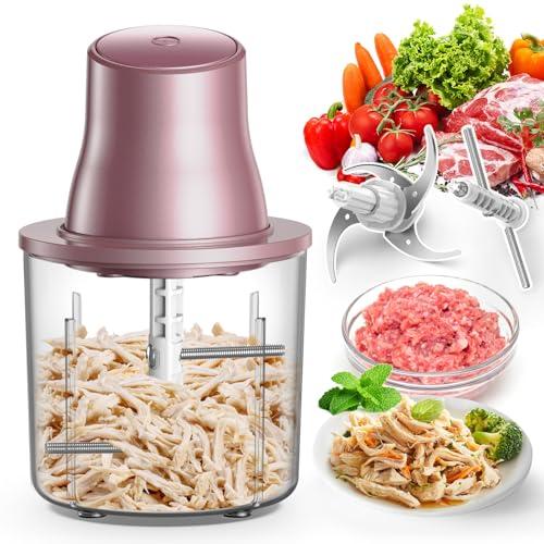 2-in-1 Electric Chicken Shredder & Food Chopper with 250W Copper Motor, 1.5L Bowl & Bi-Level Blades, 3 Second Chicken Breast Shredder Tool for Nuts, Meat, Onion, Garlic, Baby Food