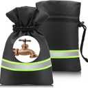 Outdoor Faucet Covers for Winter Freeze Protection, 2 Pack 9" H x 5.9" W Outside Hose Bib Covers for Winter, Thickened Reflective Pipe Wrap Insulation Socks with 420D Waterproof Oxford Fabric