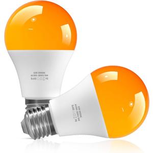 Bonlux Amber Light Bulbs 2000K, A19 9W E26 LED Yellow Soft Warm Sleep Light Bulb Blue Light Blocking (60 Watt Equivalent) for Bedroom,Healthy Sleep, Baby Nursery Light, Night Light Bulb, 2 Pack