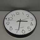 jomparis 12 Inch Wall Clock Silent Non Ticking Battery Operated Quartz Modern Decorative Round Wall Clock for Office Classroom School (Black)