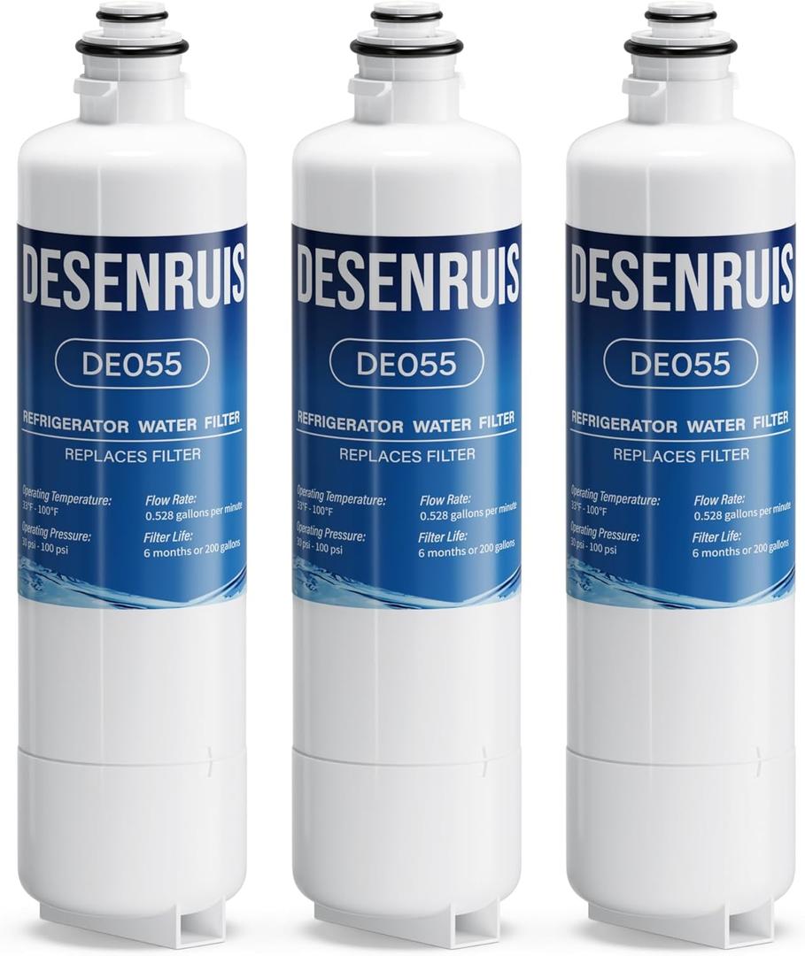 11032531 BORPLFTR50 Water Filter Replacement Compatible with Bosch Thermador Ultra Clarity Pro B36CL80ENS, 12028325, WFC100MF, BORPLFTR55, B36CL81ENG, 3 Pack, By DESENRUIS